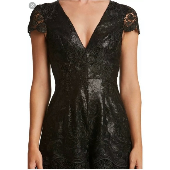 Dress The Population Sabrina Sequin Lace Romper - Picture 2 of 5